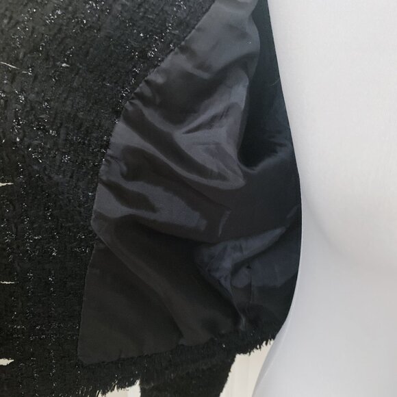 Women Black Tweed Buttons Front Top Jacket - Picture 5 of 7